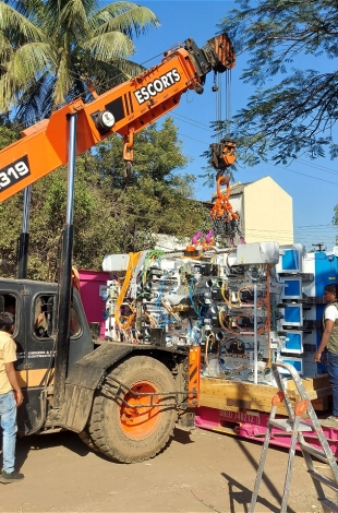 Installation of a printing press in India